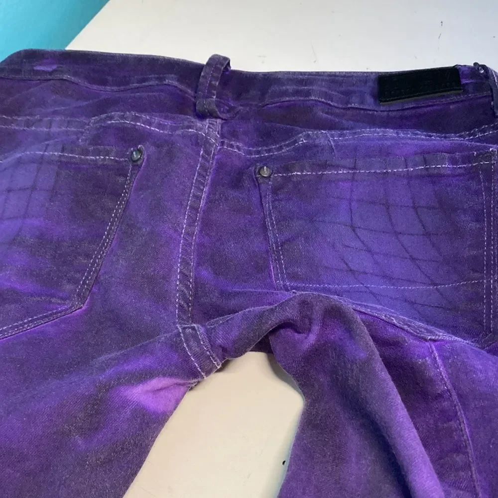 ! ITEM Purple Low Rise Skinny Jeans Fitted Racer Womens Size 26